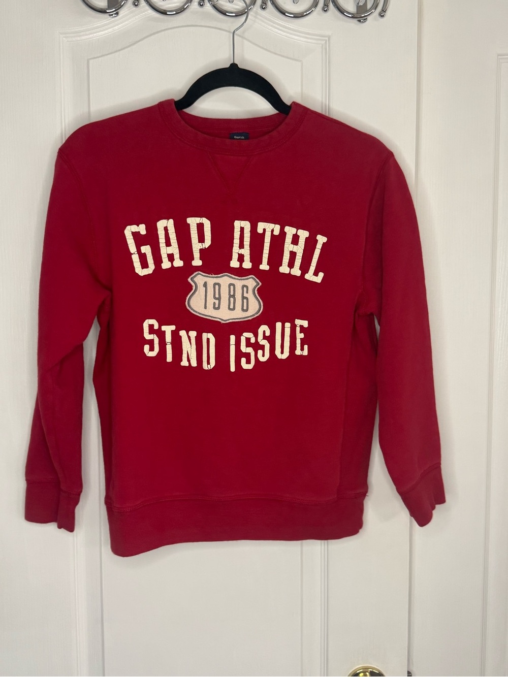 GAP Red Crewneck Sweatshirt with Cream Logo